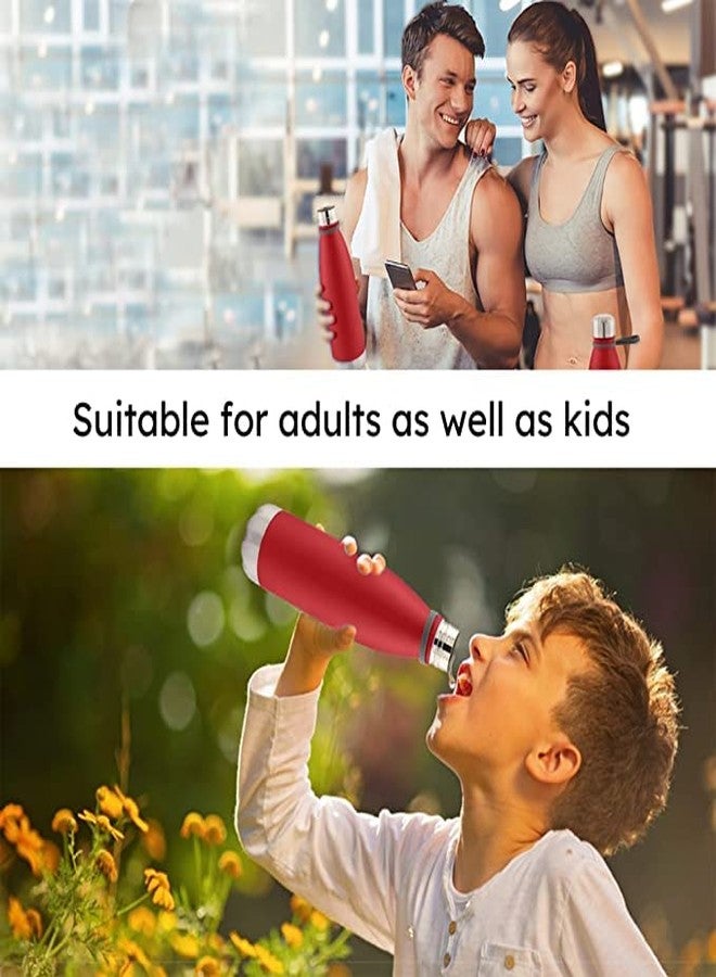 مارو زجاجة مياه مارو المصنوعة من الفولاذ المقاوم للصدأ | زجاجة مياه أنيقة بجدار واحد مع فرشاة تنظيف - 700 مل (أزرق + أسود + أحمر + أبيض) - Image 5